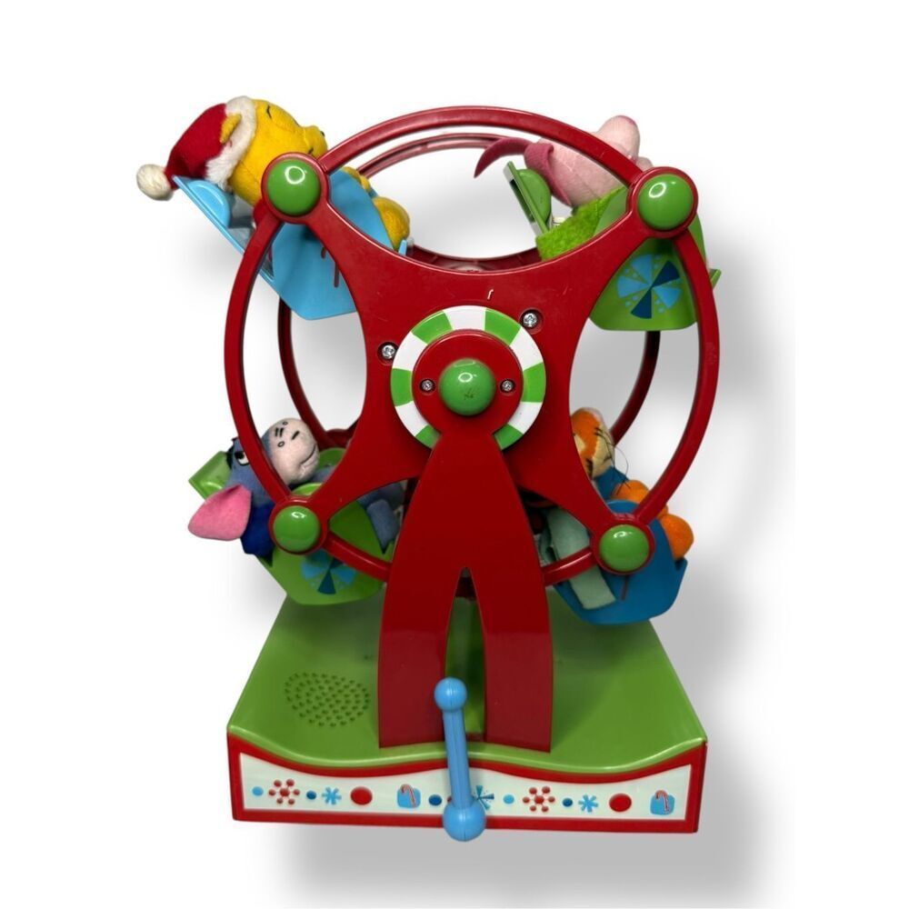 Vintage Disney‎ Winnie the Pooh Musical Ferris Wheel Plush Figures Christmas